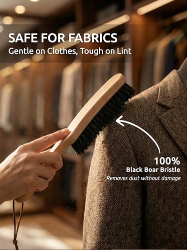 Black Boar Clothes Brush for Suits