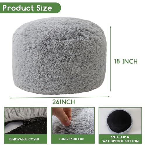 Round Stuffed Pouf Ottoman