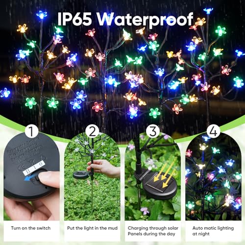 8 Pack Solar Lights Outdoor Waterproof (8 Count)