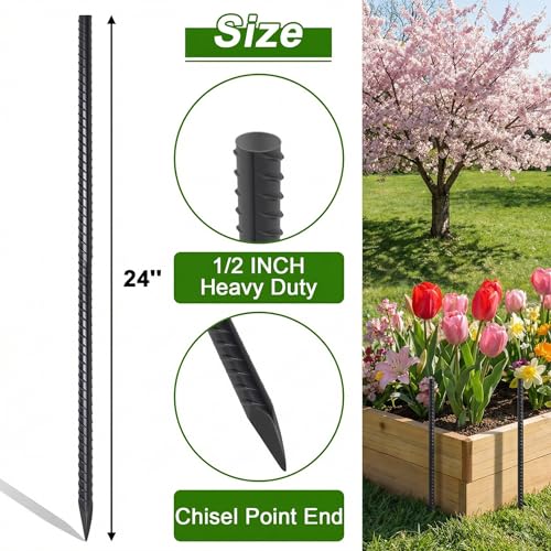 Straight Rebar Stakes 24 Inch 1 (20 Count)