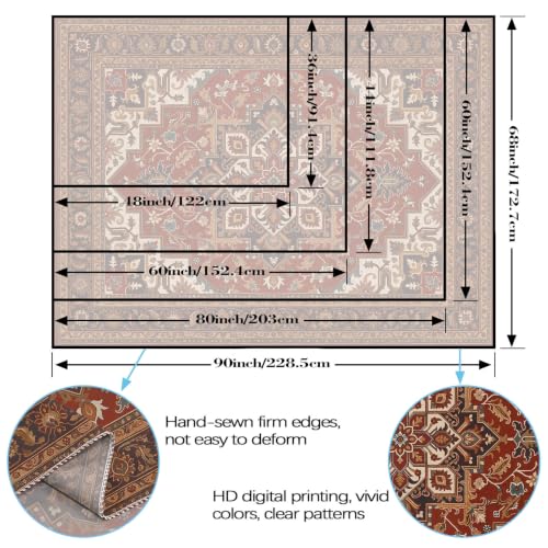 Vintage Floral Tapestry Wall Hanging Hippie Indian Bohemian Mandala Tapestry Aesthetic Retro Oriental Brown Small Tapestries for Mural Bedroom Living Room Dorm Decor 48 x 36 Inch