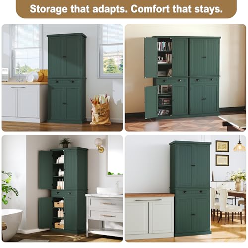 72" Tall Freestanding Pantry & Kitchen Storage Cabinet