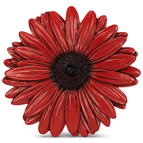 NAT & Jules Gerbera Daisy Flower Shaped Dimensional Indoor Outdoor 12 inch Cast Resin Decorative Garden Stepping Stone