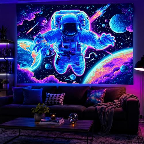 Blacklight Tapestry Galaxy Wall Hanging 78 x 59 Inch