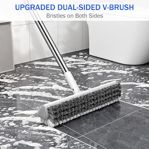 Grout Brush with Long Heavy Duty Handle