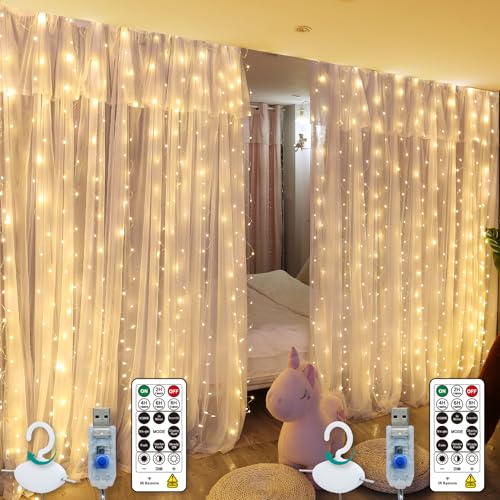 2 Pack 300LED Fairy Curtain Lights (2 Count)