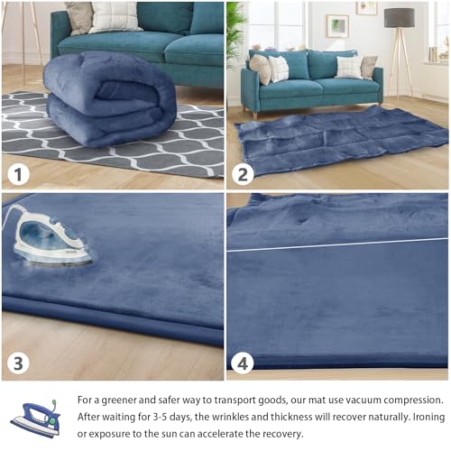 Baby Play Mat for Floor Nursery Rug Muscle Mat Area Rug Playroom Rug 79"x79" Playpen Mat Elastic Foam 1.3" Thick Crawling Mat for Babies