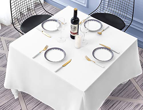 Small White Square Tablecloth 70x70 Inch
