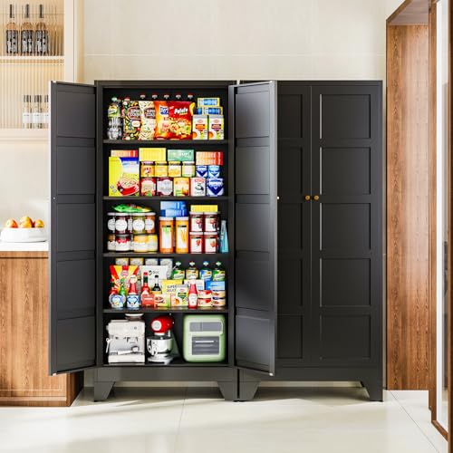 71" H Metal Storage Cabinet with 2 Doors and 4 Shelves