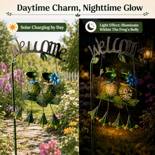 Solar Frog Garden Stake Lights Outdoor Waterproof