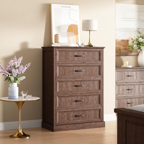Farmhouse 5 Drawer Dresser for Bedroom