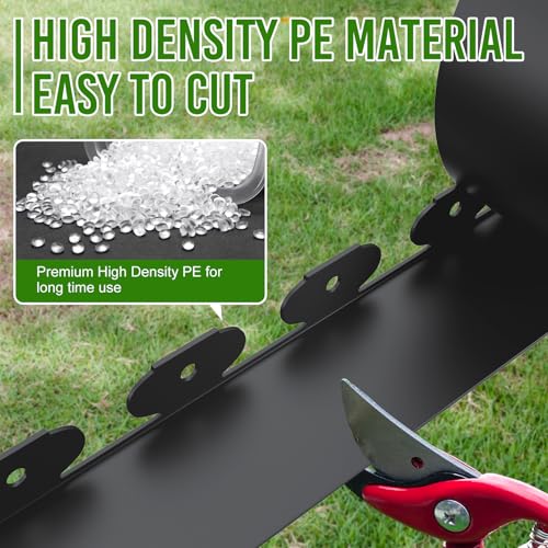 Landscape Edging 4 Inch Tall 80FT with 100Pcs Metal Spikes