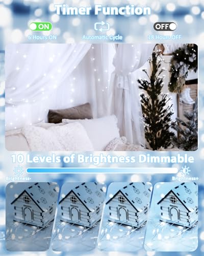 2 Pack 200 LED Fairy Lights Battery Operated with Remote