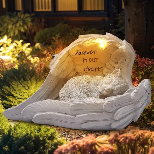 Pet Cat Solar Garden Memorial Statue