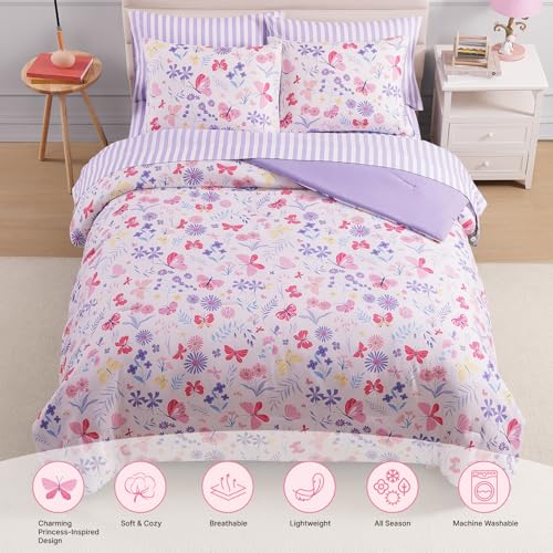 Twin Comforter Set with Sheets for Girls (5 Count)