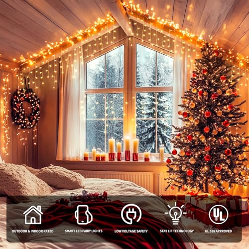 400 LED Smart RGB Icicle Lights for Outside (42.6 Foot)