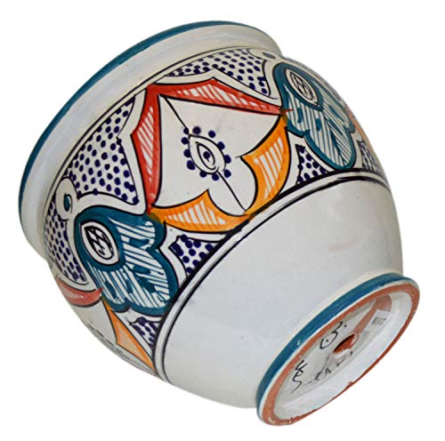Flower Pot Moroccan Spanish Garden Drain Hole Ceramic Planter Handmade