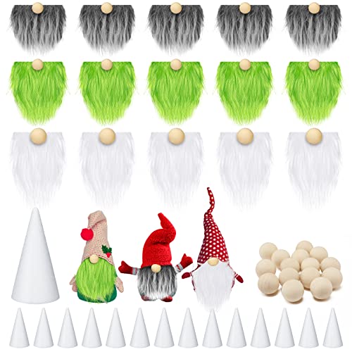 60 Pcs Gnome Craft Kit with Foam Cones