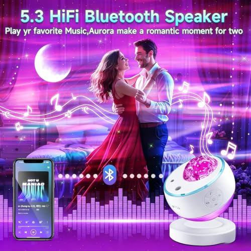 Galaxy Projector Sound Machine Aurora Night Light Projector with 30 Sounds