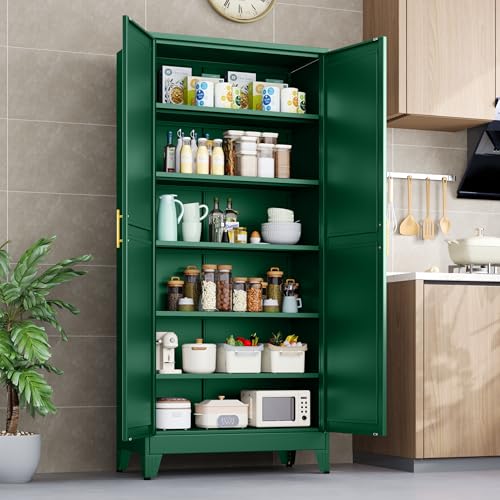 Kitchen Pantry Storage Cabinet with Doors and Adjustable Shelves