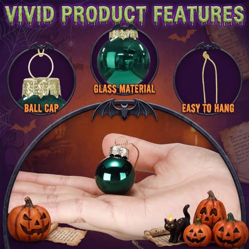 32 Pcs 1'' Mini Glass Halloween Ornament (32 Count)
