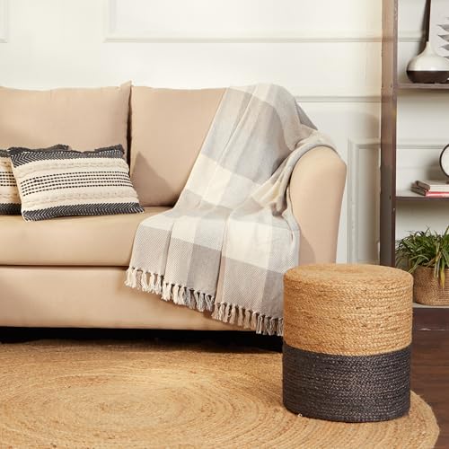 Jute Braided Pouf Ottoman