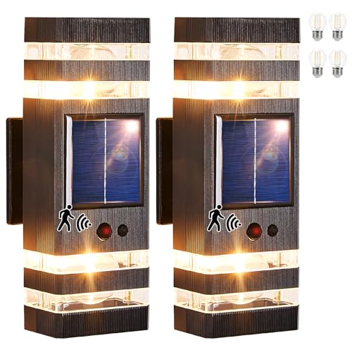 2 Pack Solar Outdoor Wall Lights with 3 (2 Count)