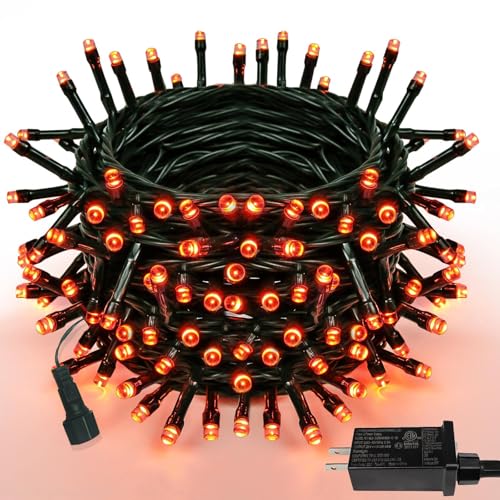 75.8FT 200 LED Extendable Orange Halloween String Lights Indoor Outdoor (82 Foot)