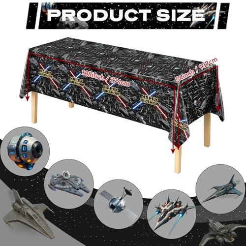 8Pcs Galaxy Movie Themed Birthday Decorations Tablecloths (4 Count)