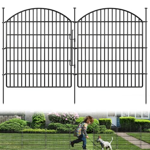 16 Panels Decorative Garden Fence with Lock (142.012 Sq Ft)