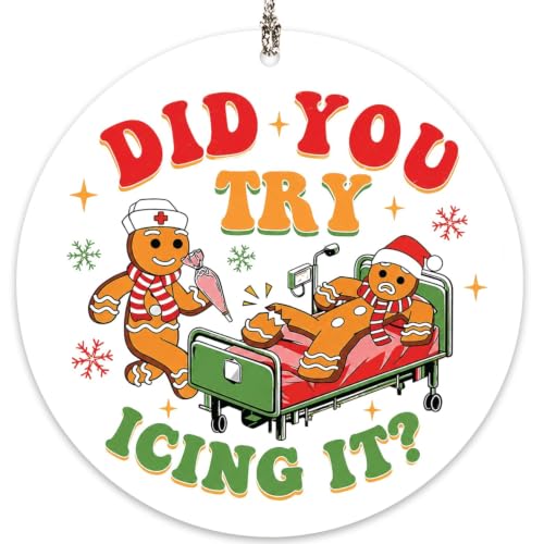 Funny Gingerbread Nurse Christmas Ornaments 2026