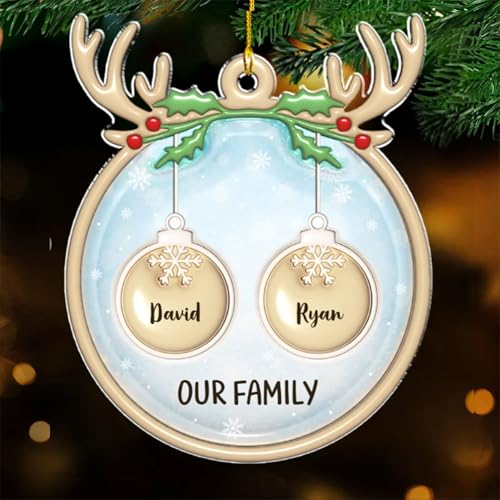 Family Charm Personalized 3D Inflated Effect Acrylic Ornament