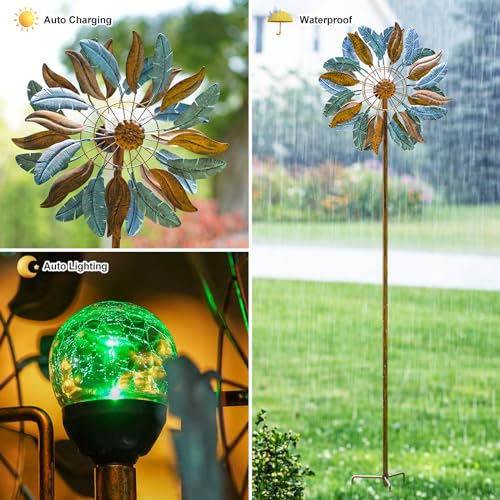 Solar Wind Spinners 87 Inch Extra Large Metal for Yard