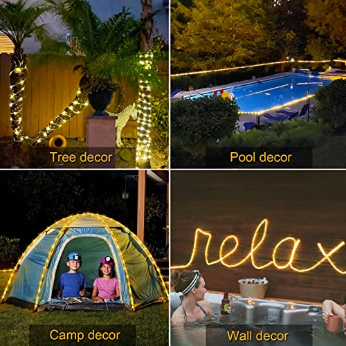 2 Pack 100 LED Solar Rope Lights (66 Foot)