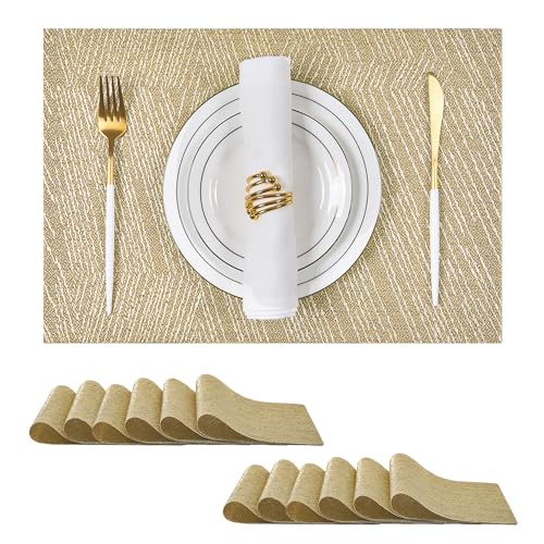 Gold Placemats Set of 12 (12 Count)