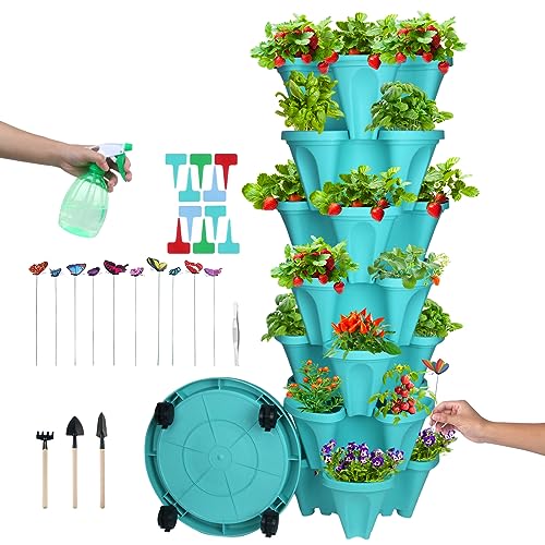 Stackable Vertical Garden Planter with Tool Set