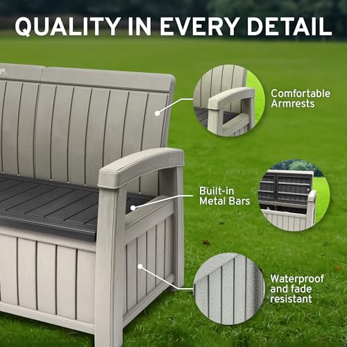 3 Seat Outdoor Storage Bench with Rain Cover