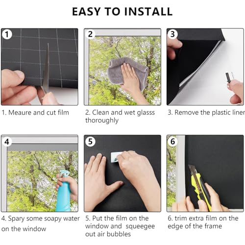 Blackout Window Privacy Film Light Blocking