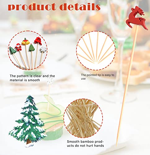 100Pcs 5" Christmas Cocktail Picks for Christmas Decorations Party Supplies (100 Count)
