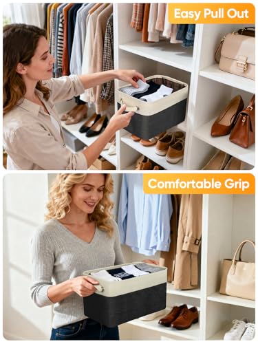 Fabric Storage Bins for Shelves (4 Count)