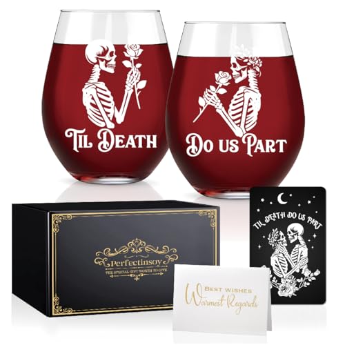Skull Wine Glass 2 Piece with Gift Box