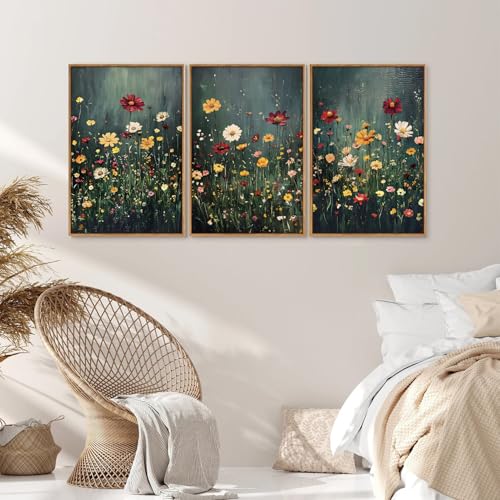 Vintage Floral Framed Canvas Wall Art (3 Count)