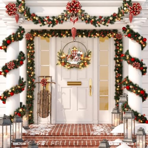 Pre Lit Christmas Wreath for Front Door