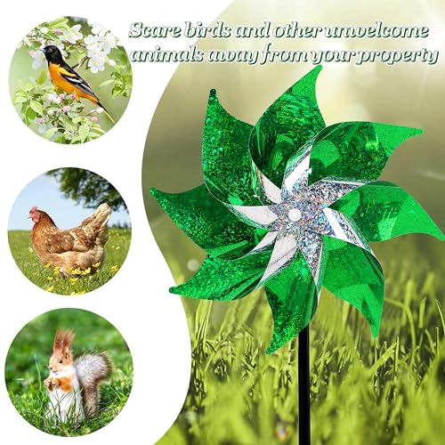 10 Pack Reflective Pinwheels Holiday Decor (10 Count)