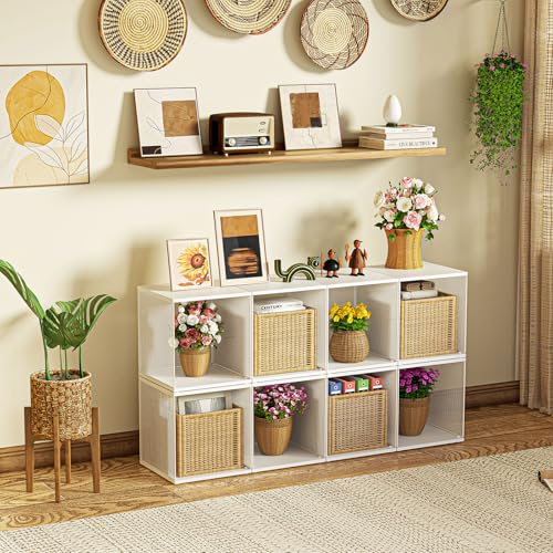 2 Cube Organizer Bookshelves DIY Variable Stackable Cube Storage Organizer for Kid Bedroom (2 Count)