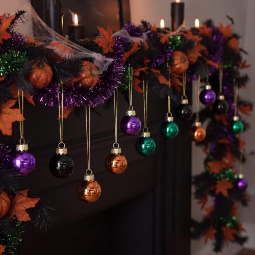 32 Pcs 1'' Mini Glass Halloween Ornament (32 Count)