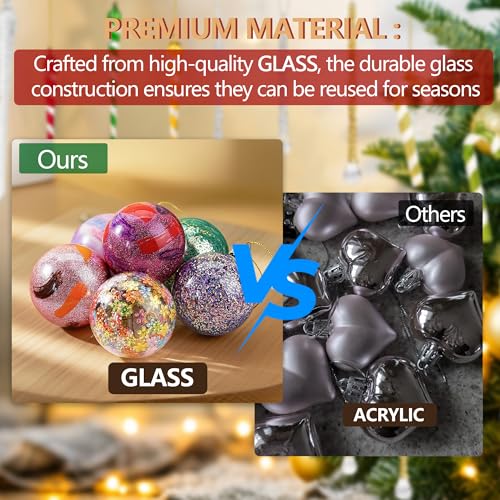 6pcs Glass Christmas Ball Ornament 2.4In Glittering Christmas Tree Ornament (6 Count)