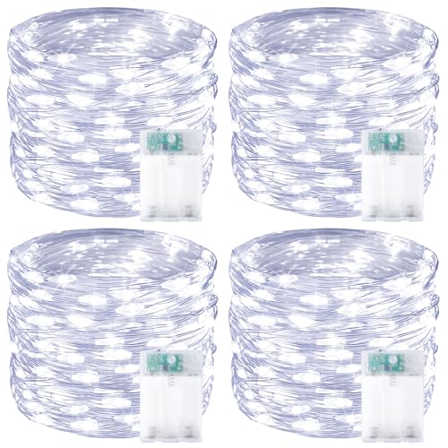4 Pack 60 LED Fairy Lights Battery Operated with Timer
