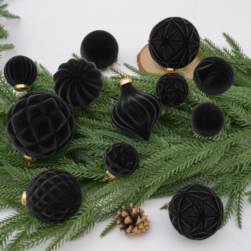 46PCS Velvet Christmas Ball Ornaments Set (46 Count)