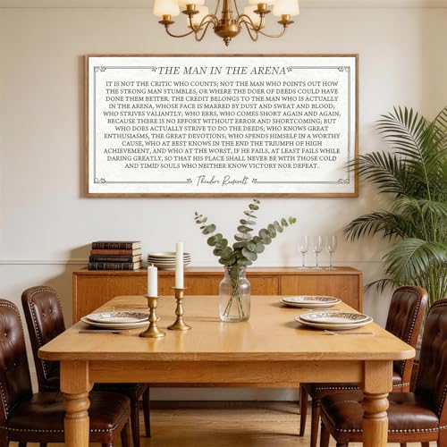 The Man In The Arena Framed Canvas Wall Art 40x20 Inch